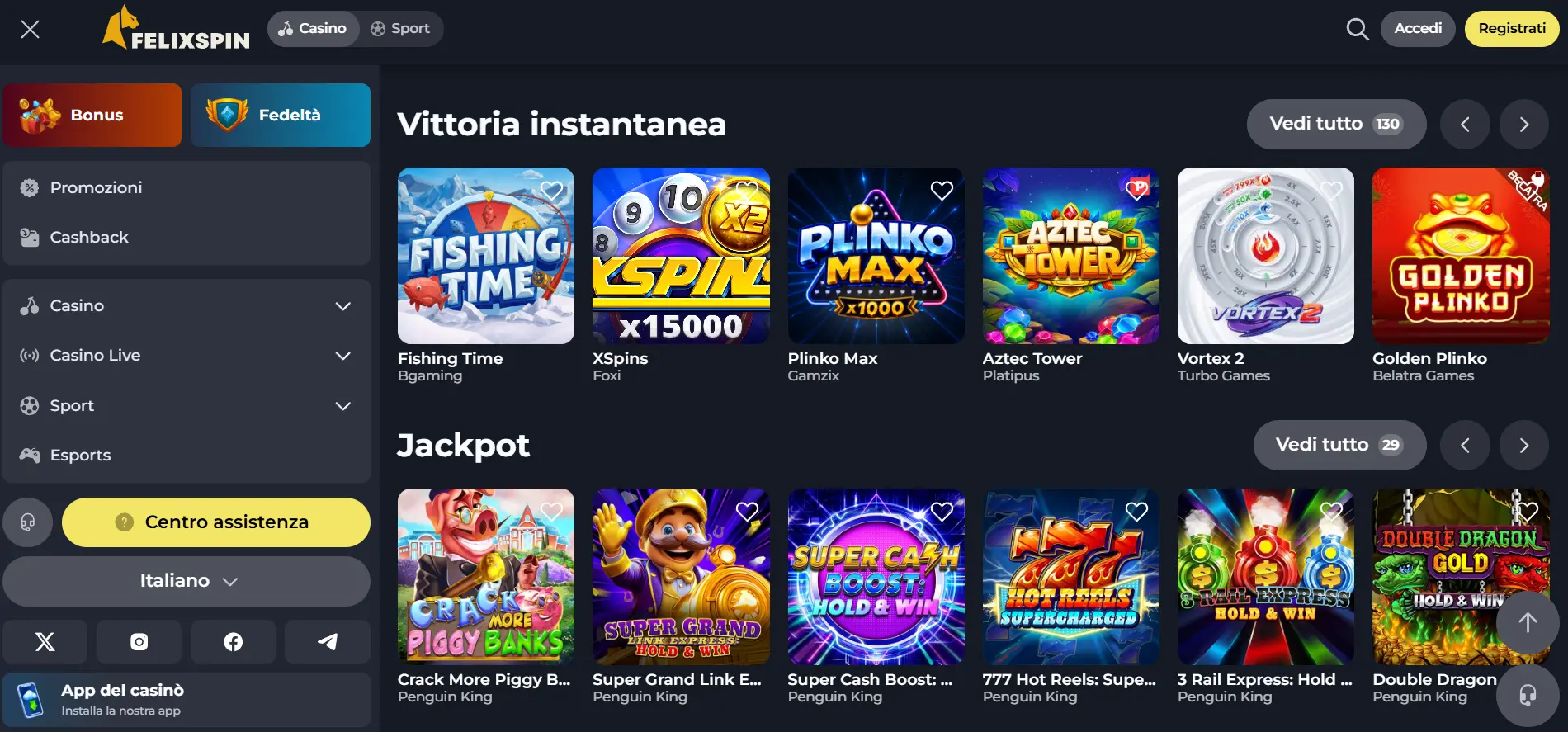 Sicurezza del conto e limiti di gioco su FelixSpin