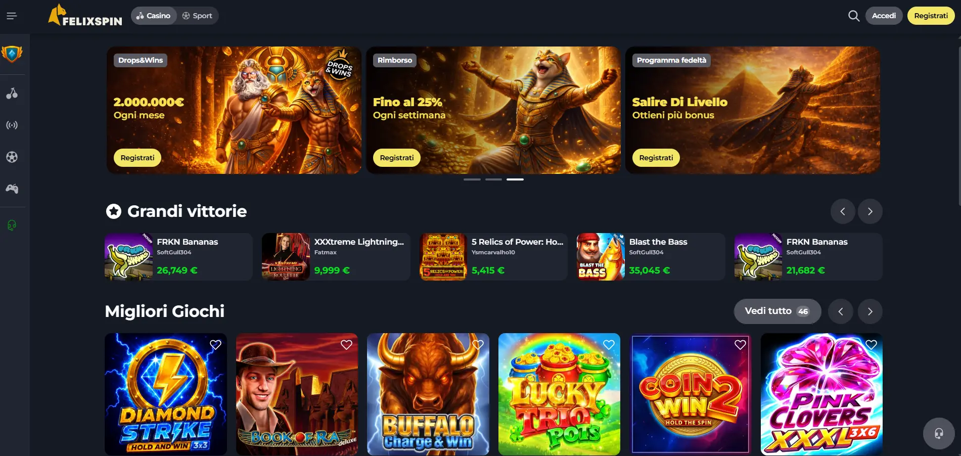 FelixSpin Casino apre le porte a oltre 6 000 giochi